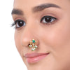Gold Plated Green Kundan Nosepin