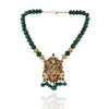 Gold Plated Deva Green Krishna Pendant Necklace