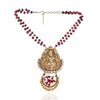 Gold Plated Deva Kundan Krishna  Ruby Pendant Necklace