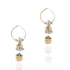 Gold & Silver Plated Mishran Kundan Rudraksh Hoop Earrings