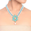 Gold Plated Manihaar Turquoise Kundan Necklace Set